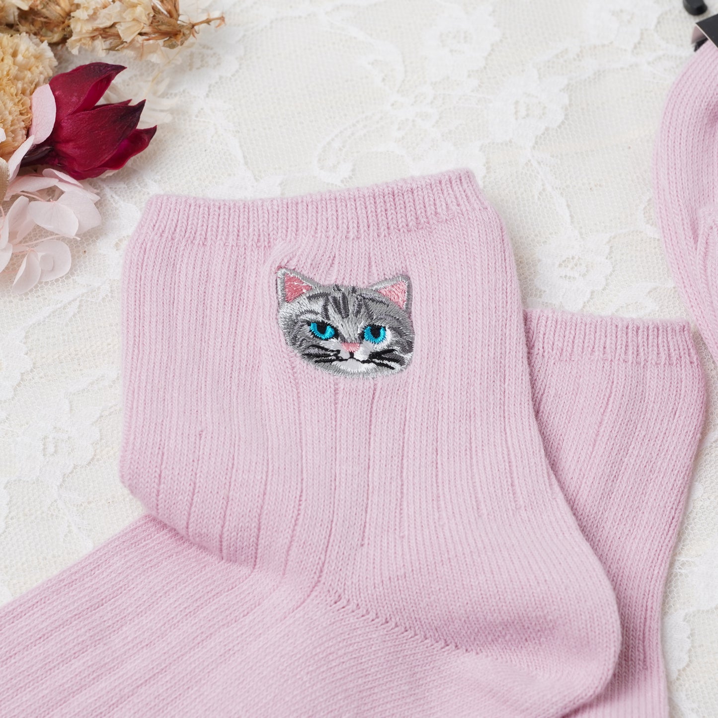 Cute Cat Socks M – American Shorthair Embroidery