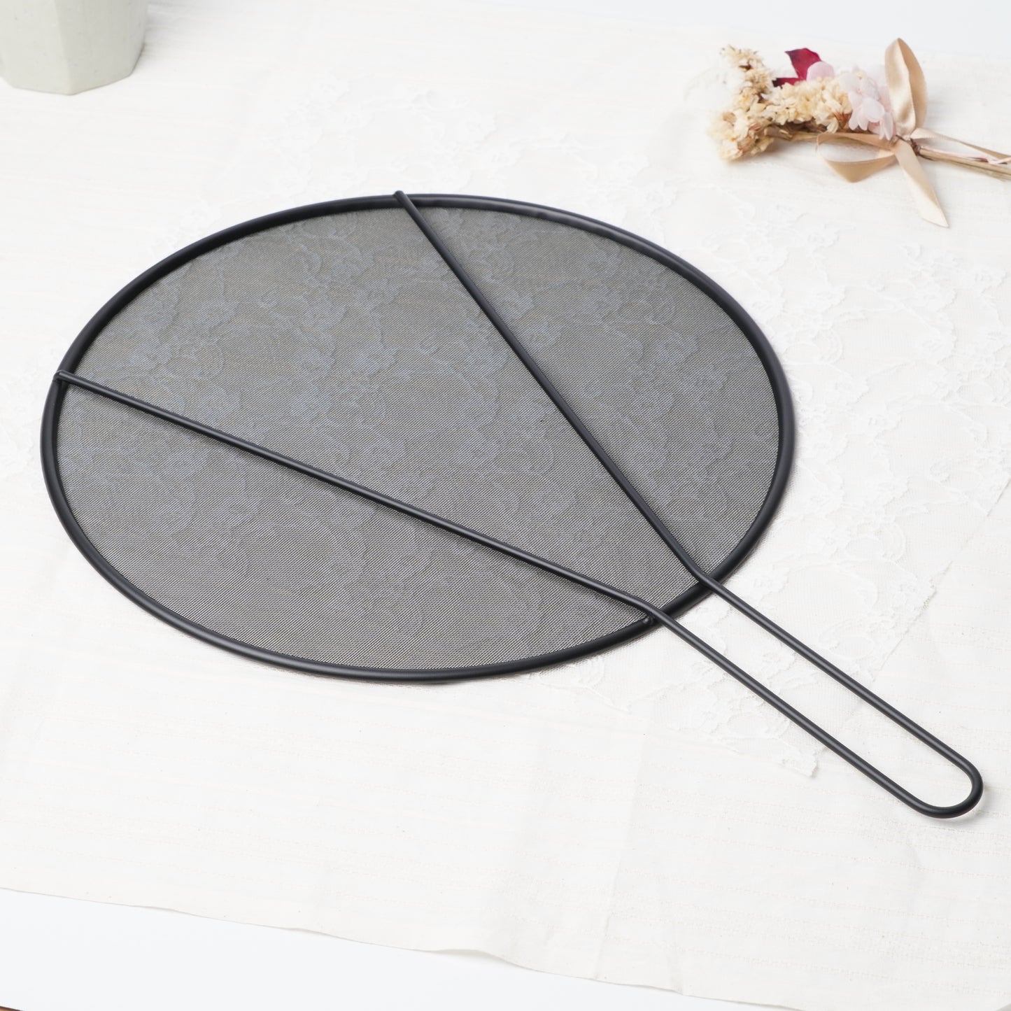 Oil Splatter Guard Net - Non-Reflective Black Mesh