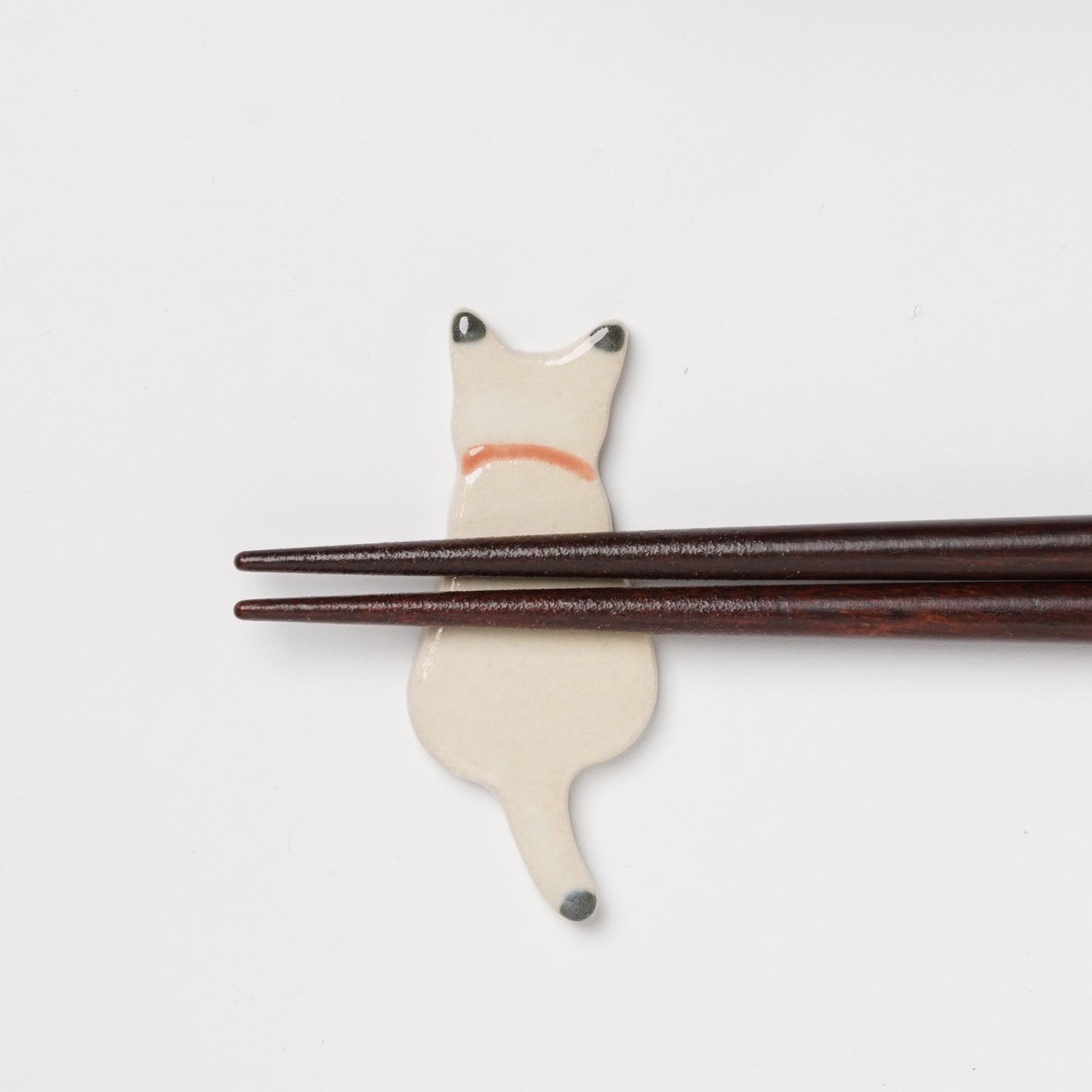 Japanese Cat Chopsticks Gift Set - Pair with Chopstick Rests Black and White