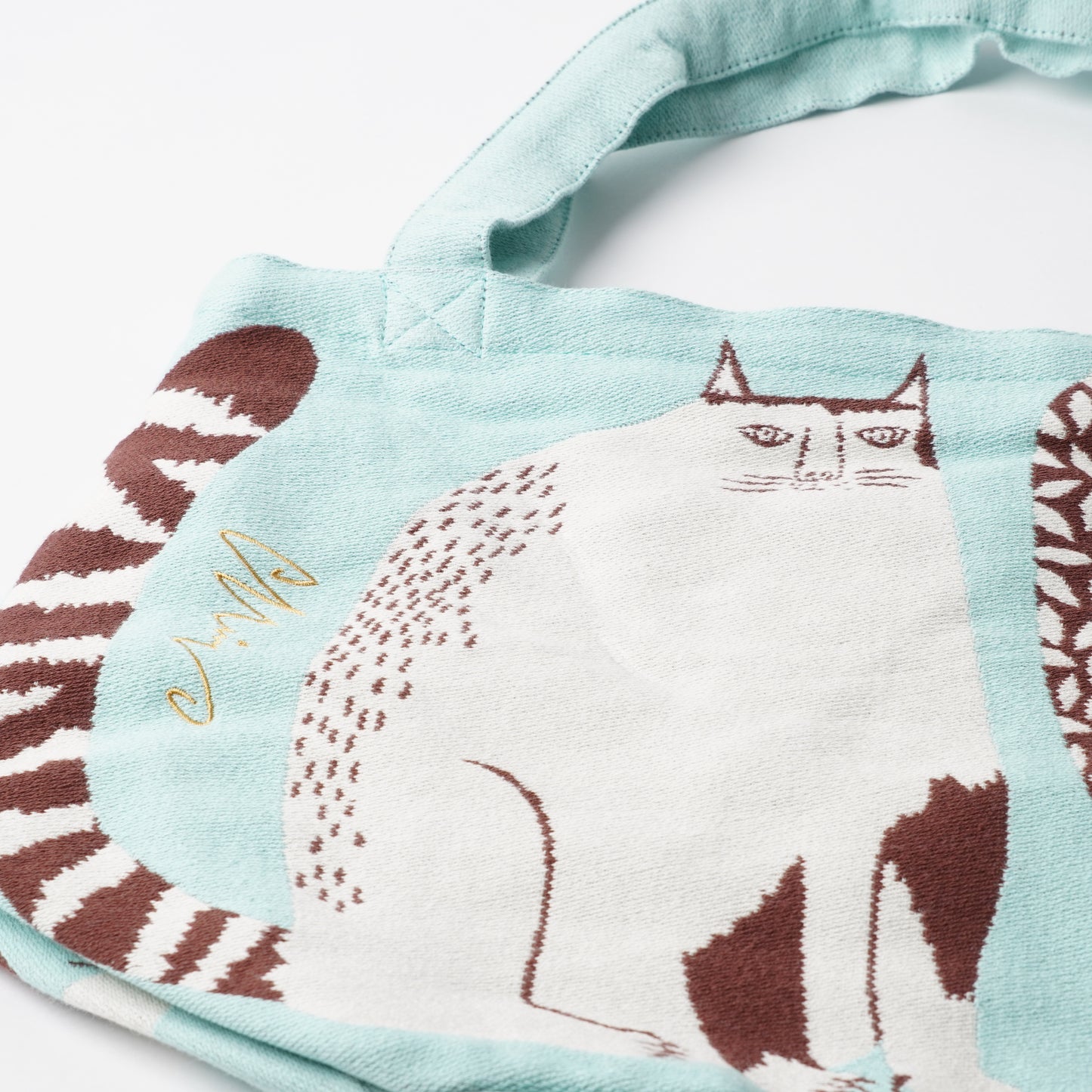 moritaMiW Cat Tote Bag - Large Cotton Tote with Interior Pockets