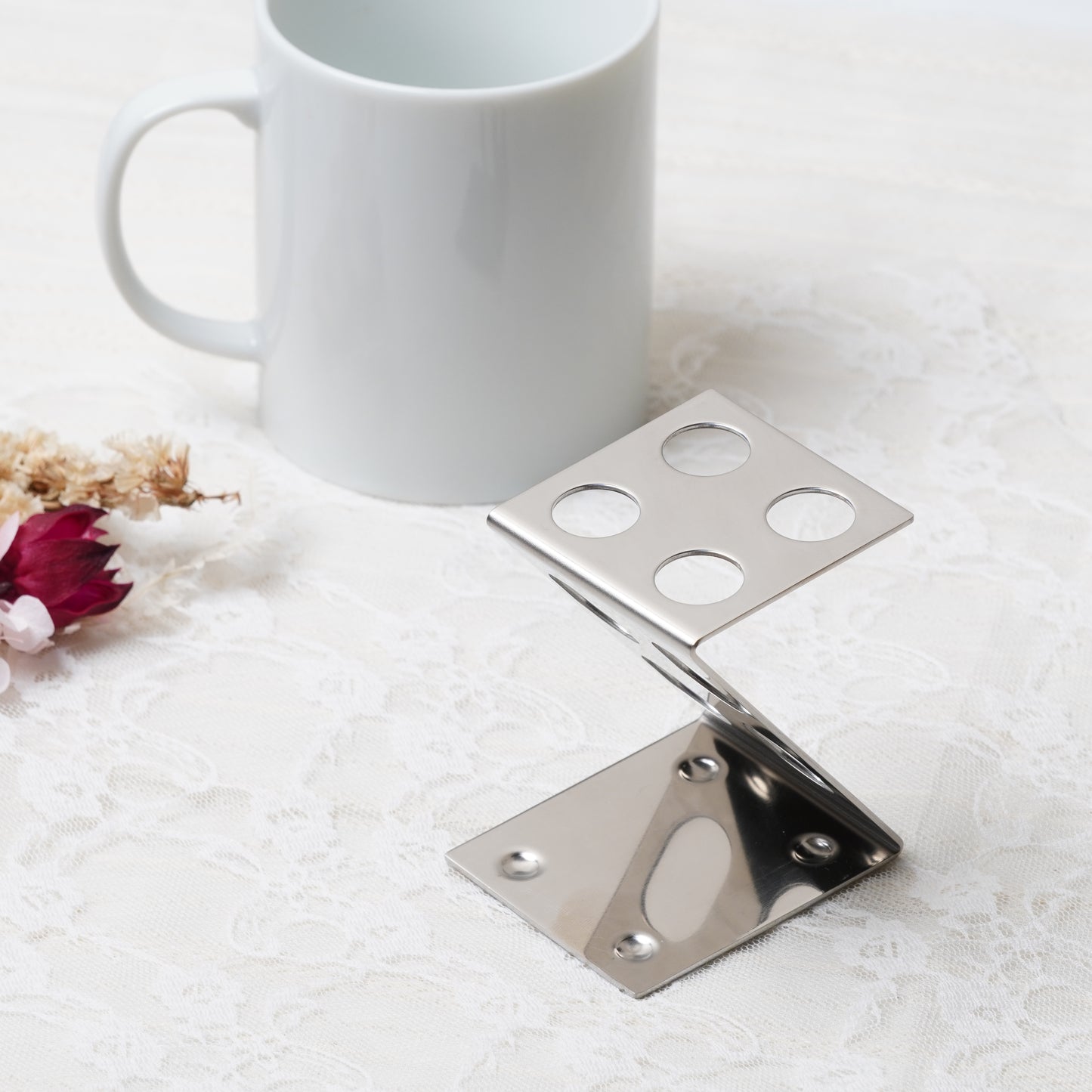 Stainless Steel Toothbrush Stand - Minimalist Z-Shape Design