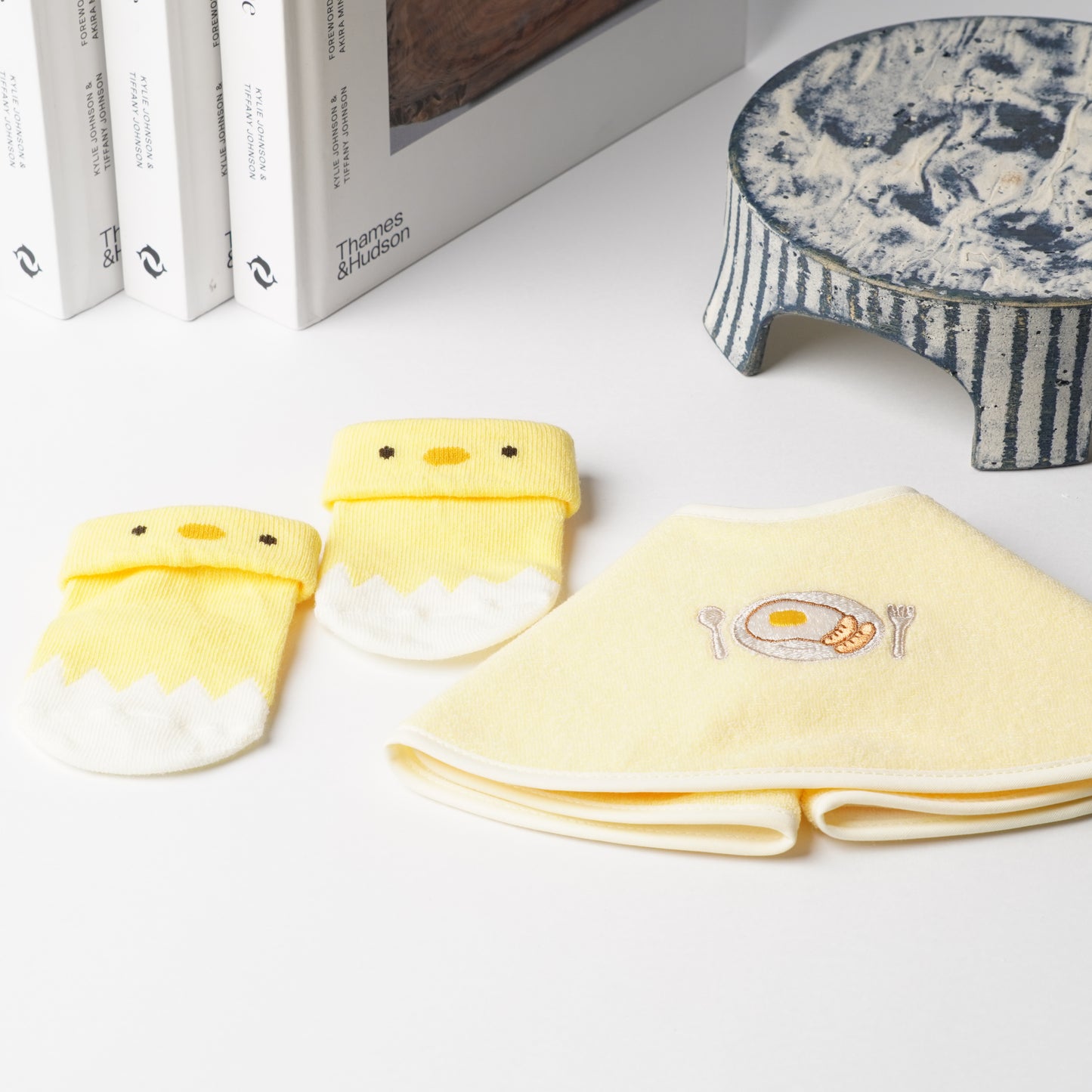 Fried Egg Bib and Chick Socks Set
