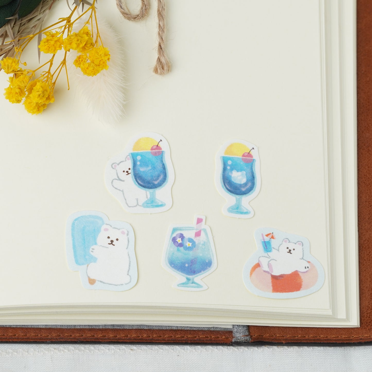 Washi Flake Stickers - Summer Limited Edition Polar Bear