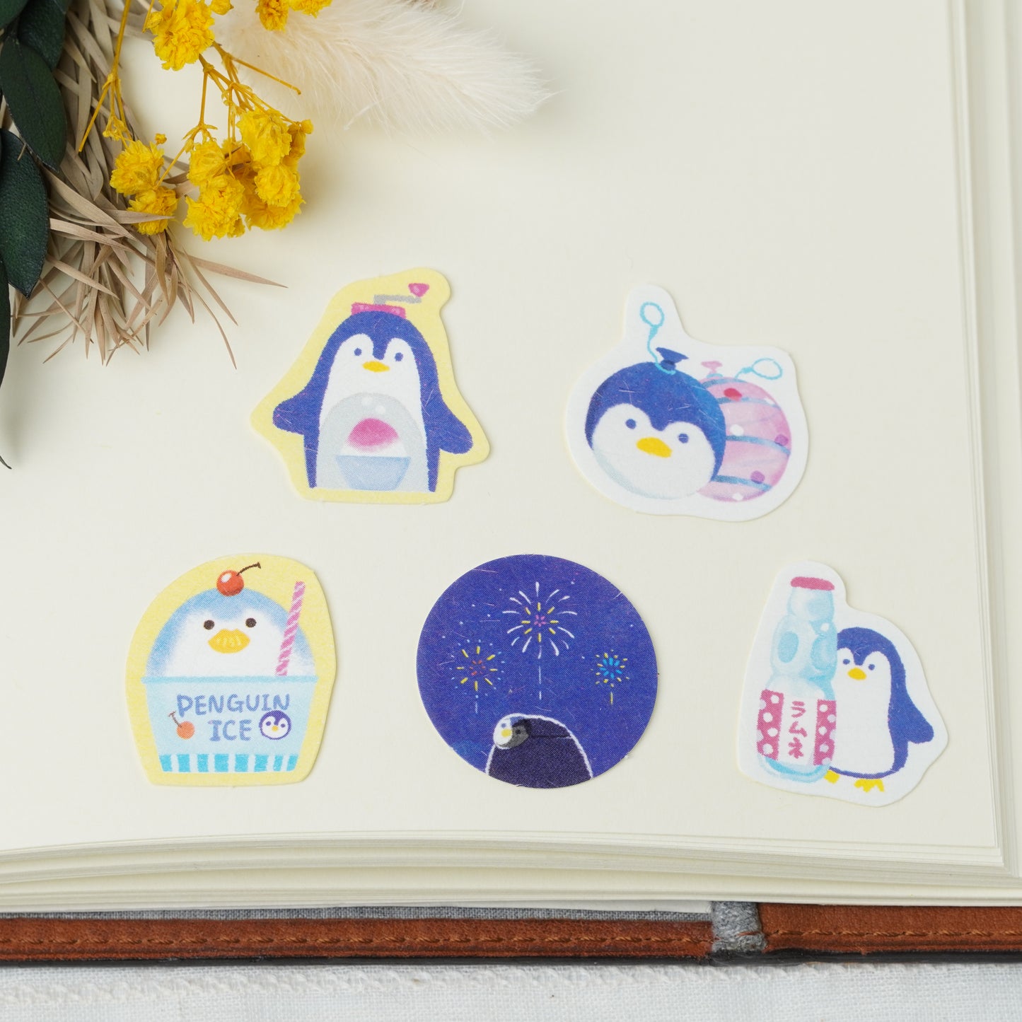 Washi Flake Stickers - Summer Limited Edition Penguin