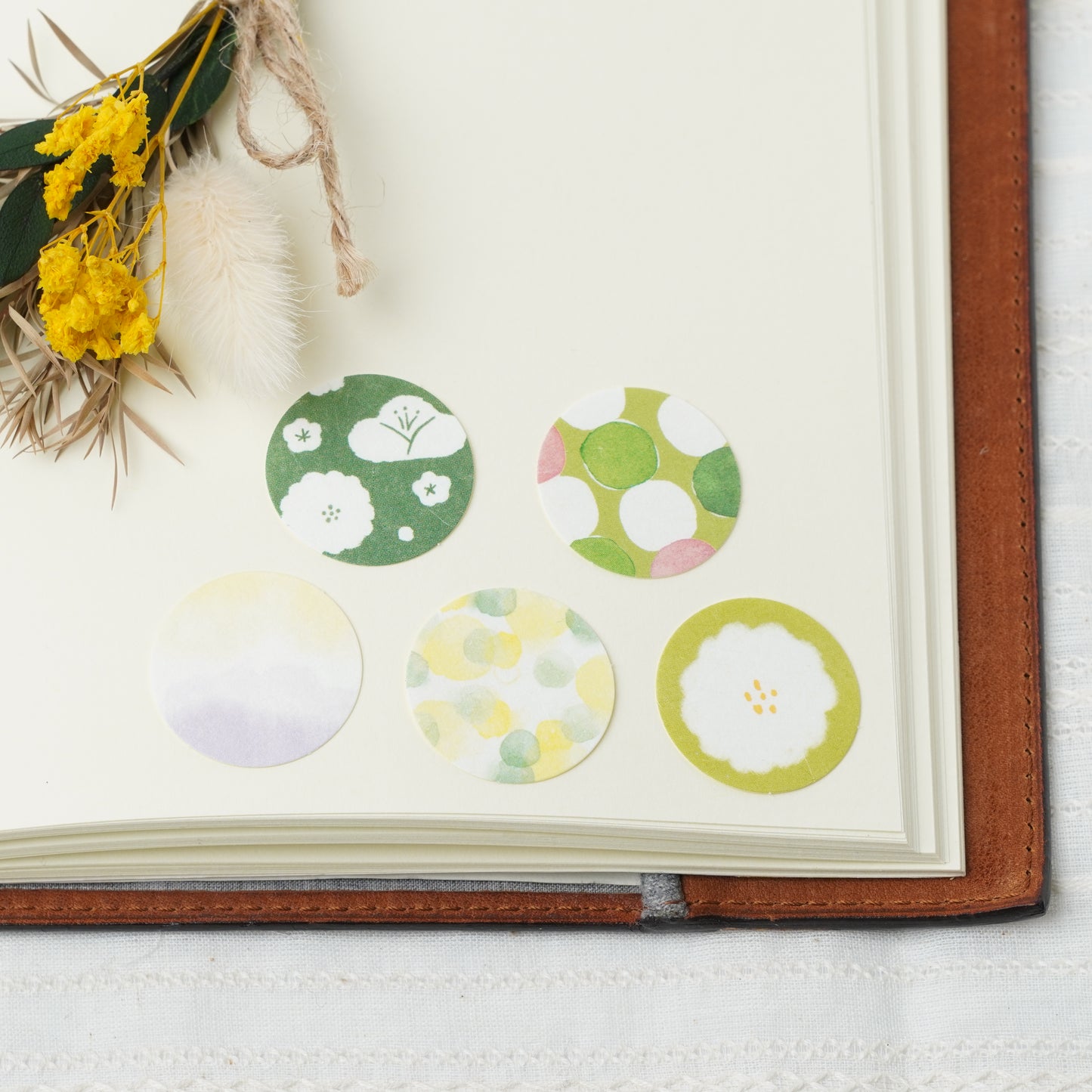 Washi Flake Stickers - Moegi Green Japanese Paper Stickers
