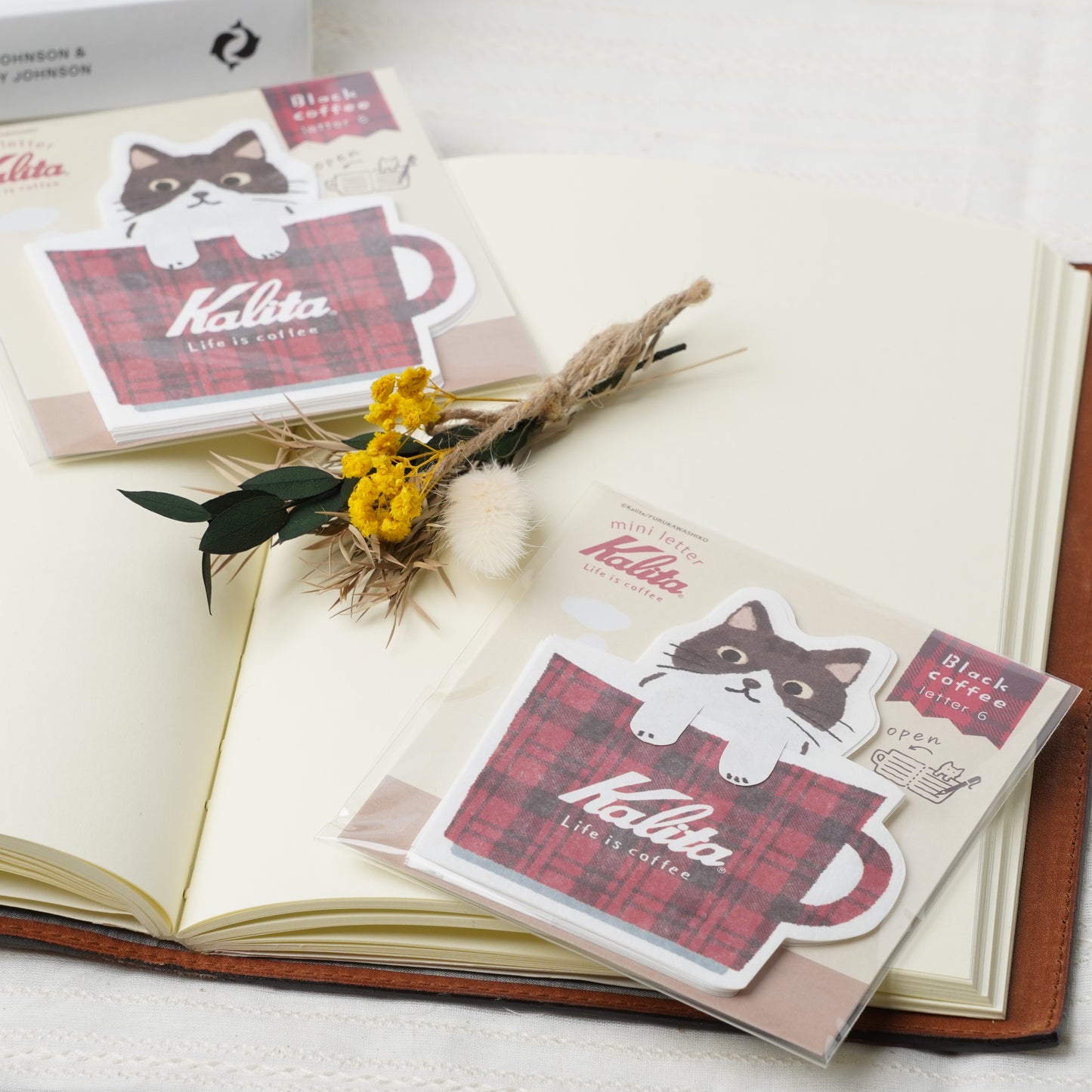 Kalita Collaboration Mini Letter Set - Coffee Cup Design with Cat Seal