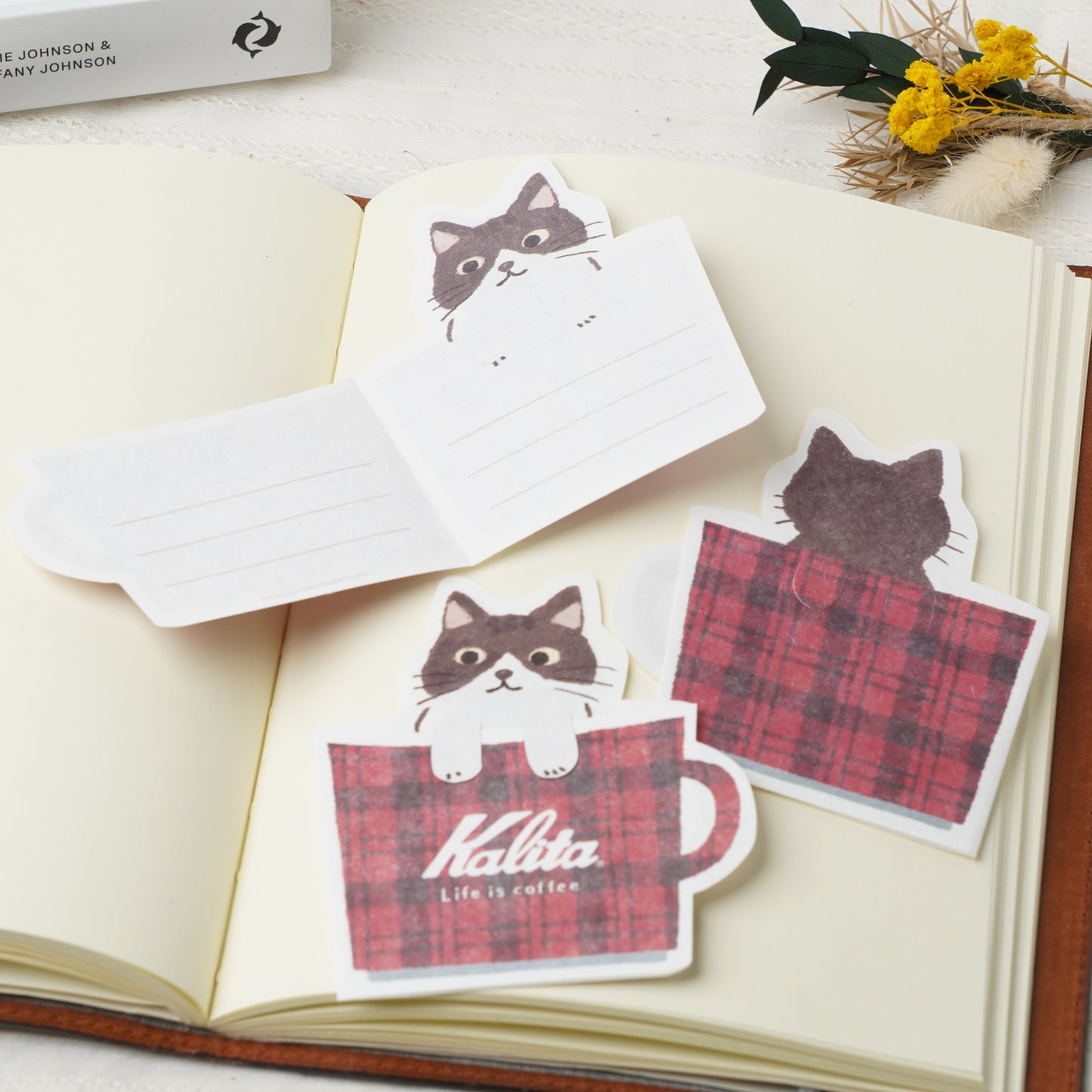 Kalita Collaboration Mini Letter Set - Coffee Cup Design with Cat Seal