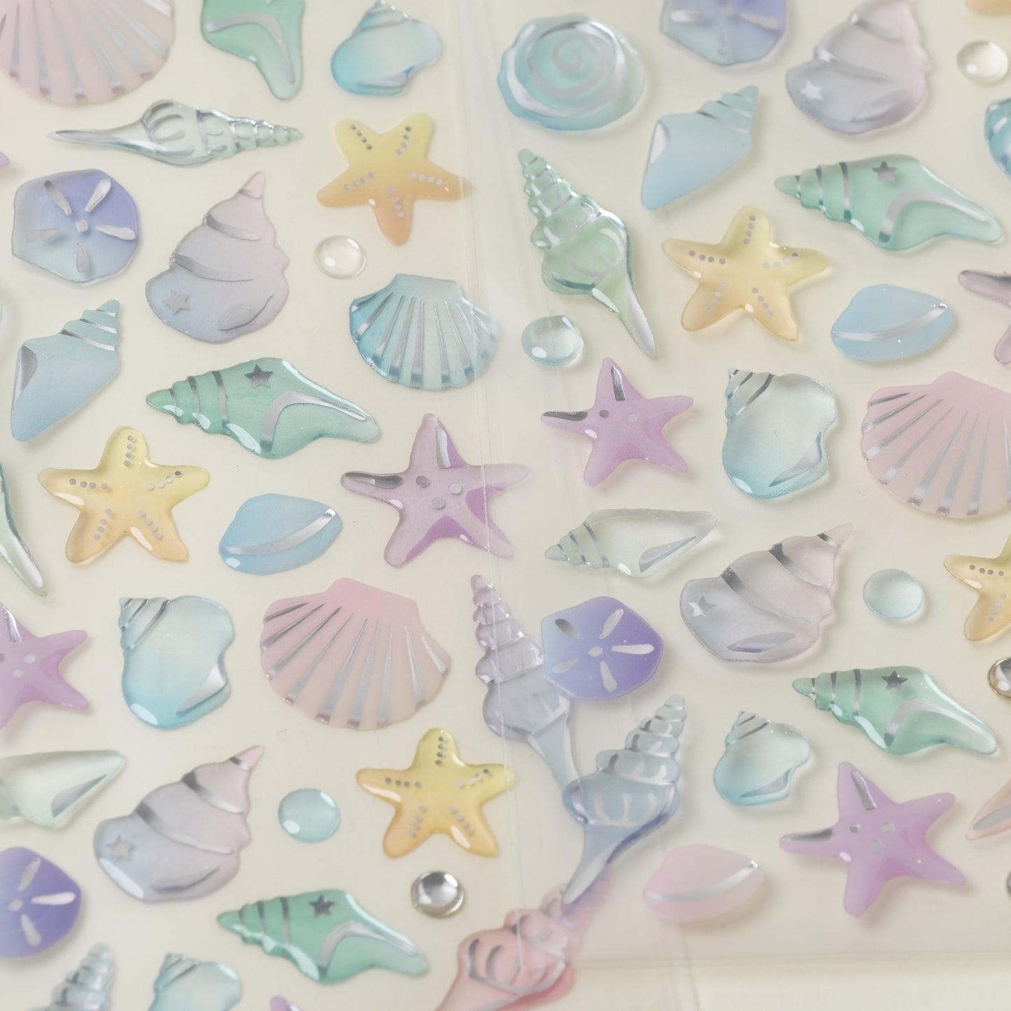 Epoxy Drop Stickers - Summer Shell Motif