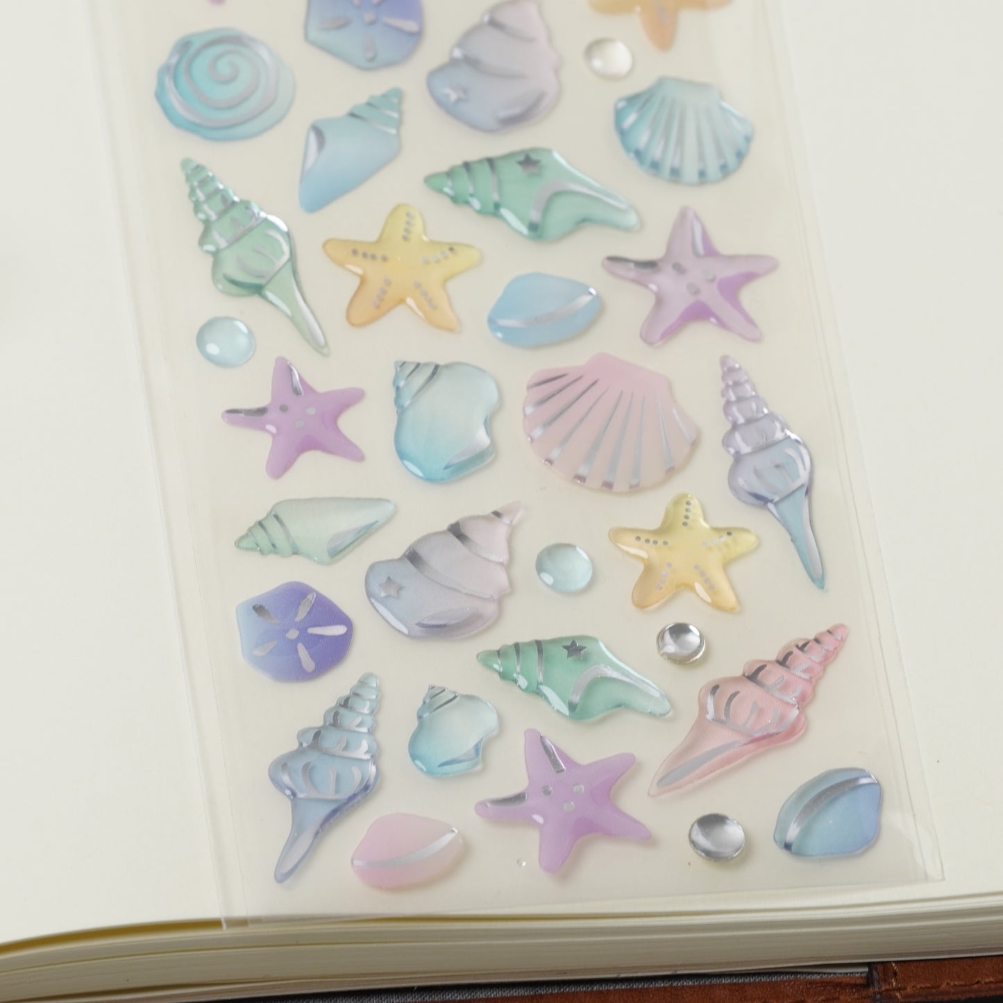 Epoxy Drop Stickers - Summer Shell Motif
