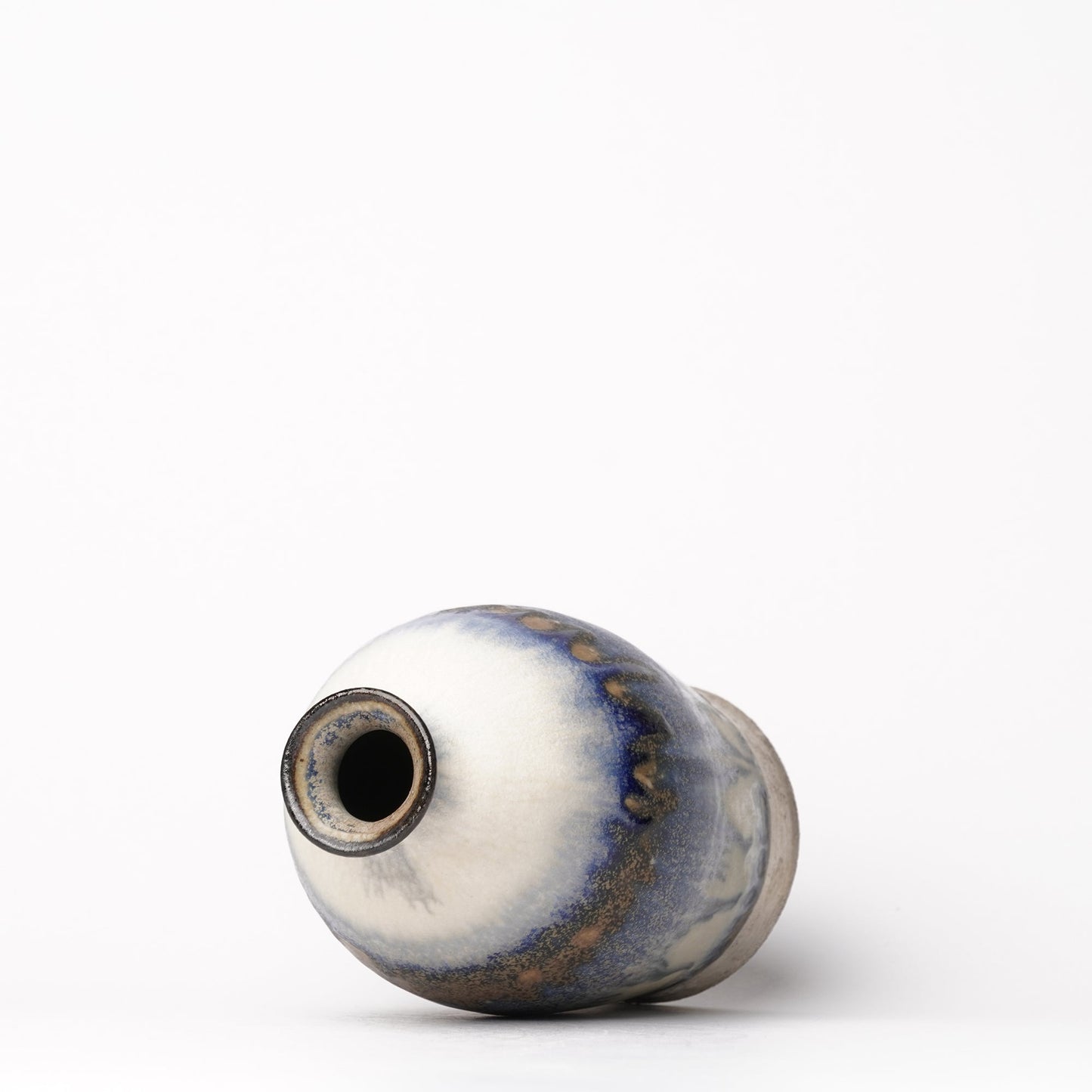 Nobuhito Nakaoka Colored Ash Glaze Vase with Silver