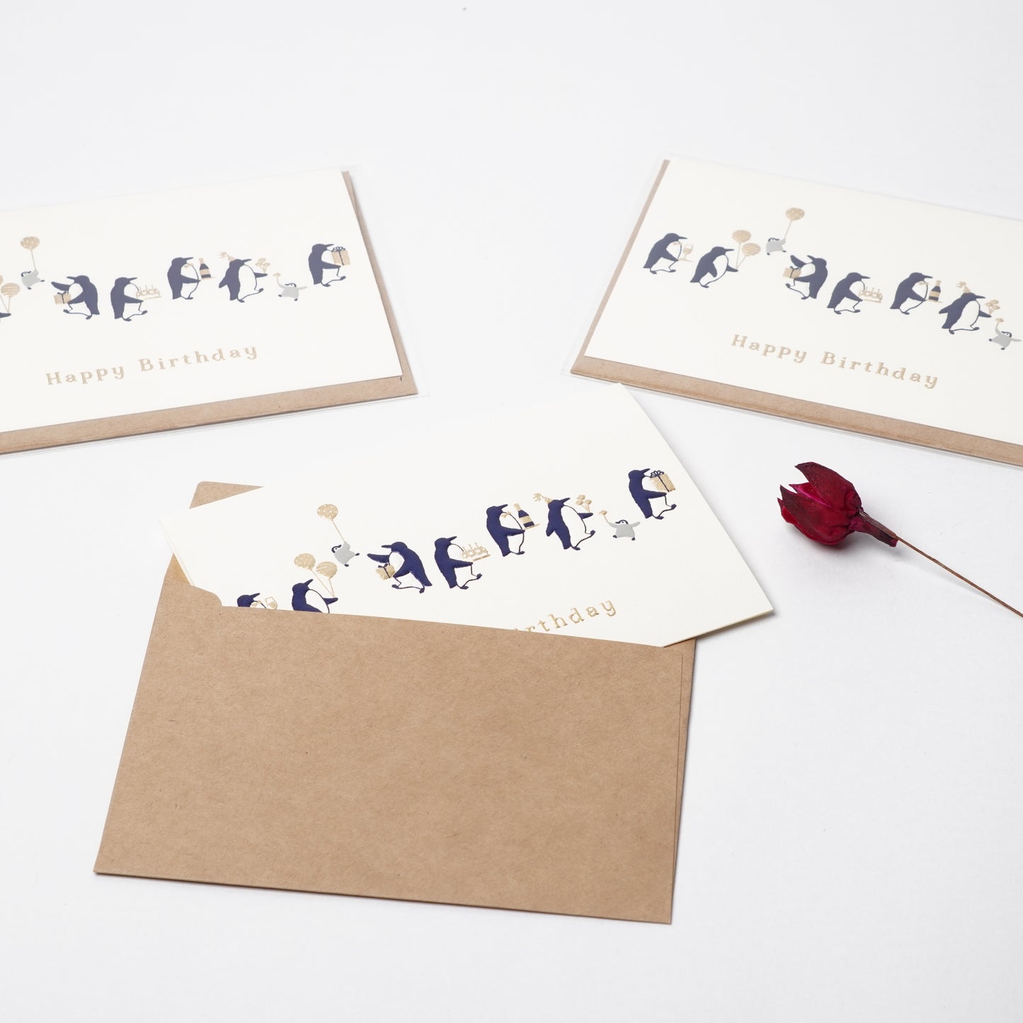 Penguin Birthday Card | Foil & Embossed Greeting Card