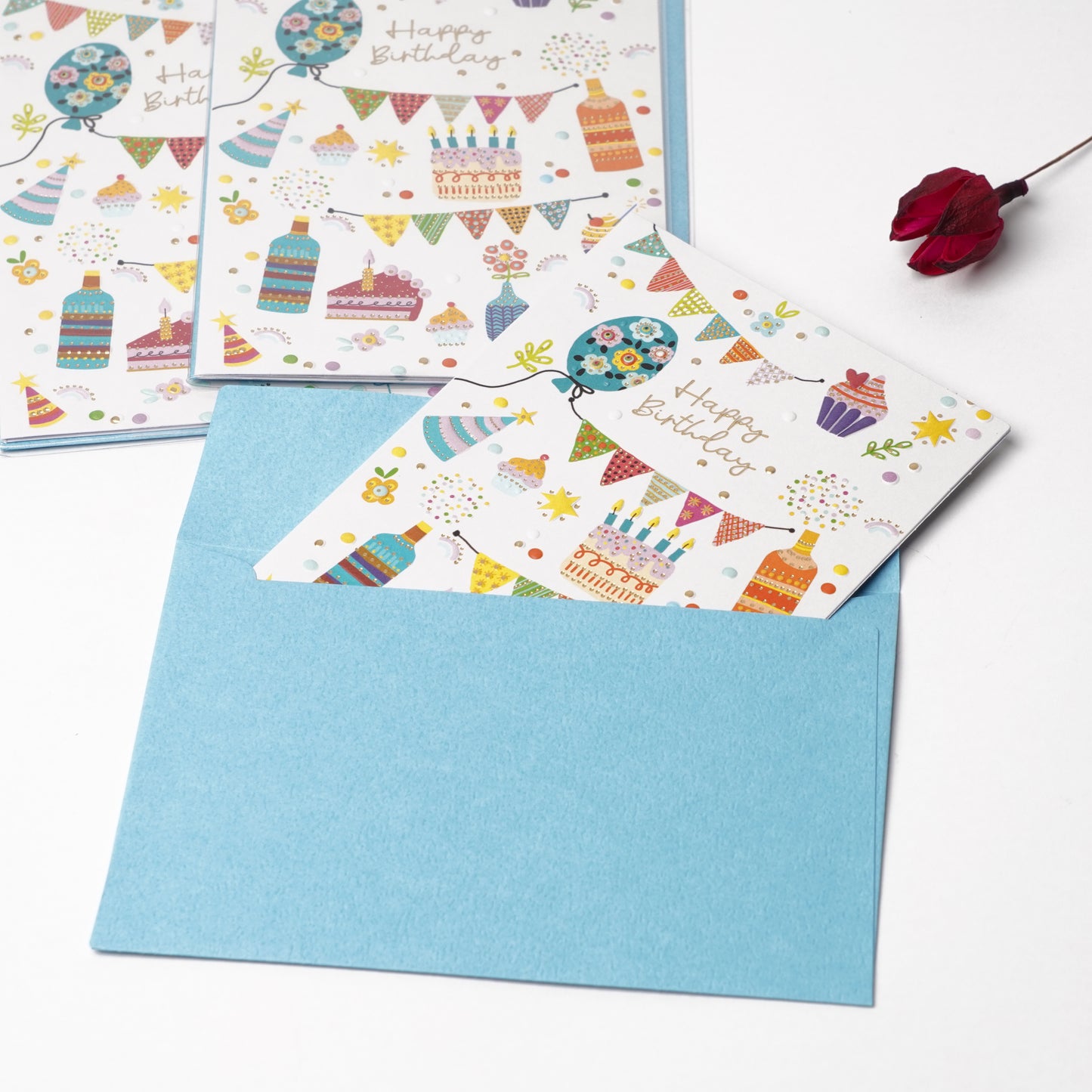 Colorful Birthday Party Greeting Card | Foil & Embossed