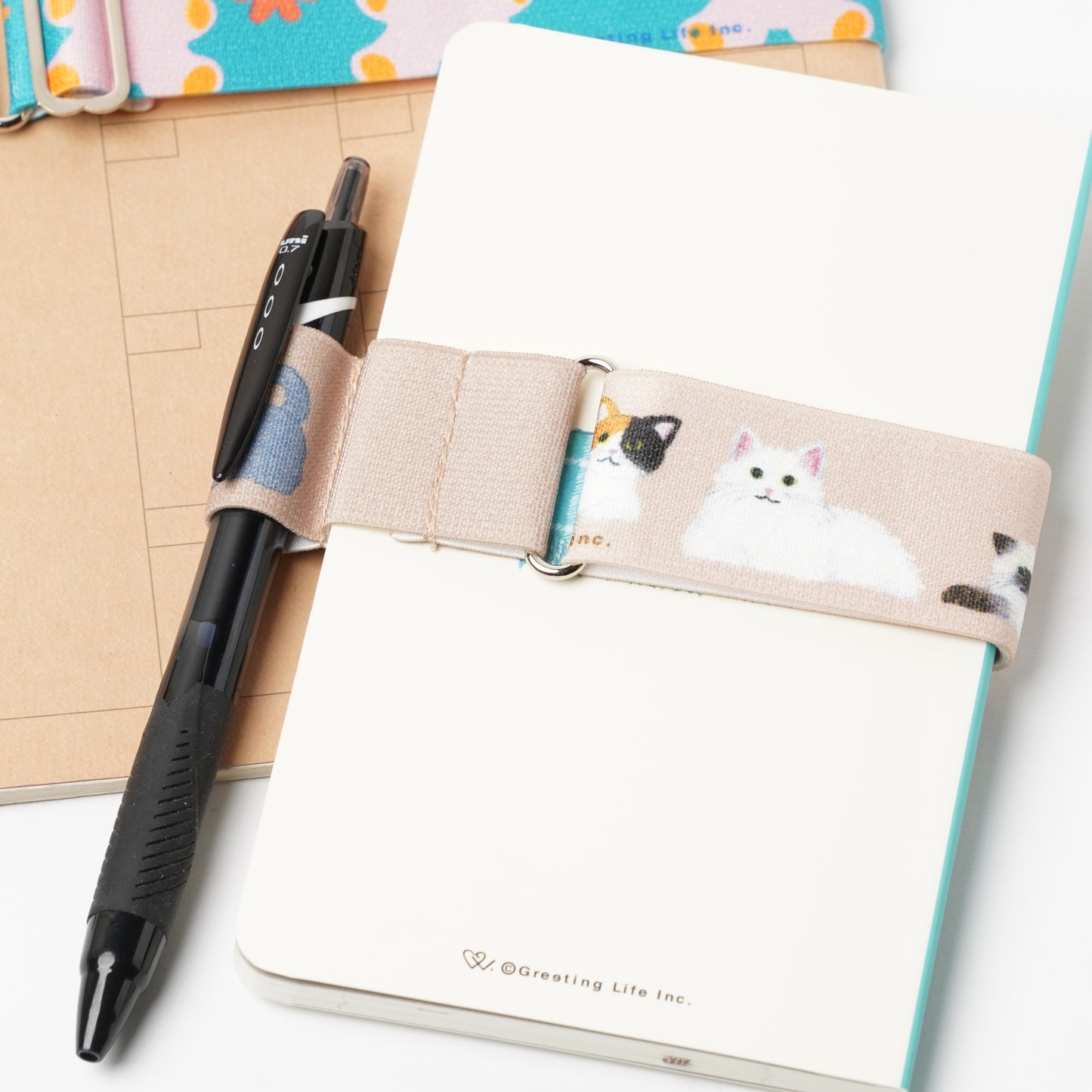Cat Book Band with Pen Holder
