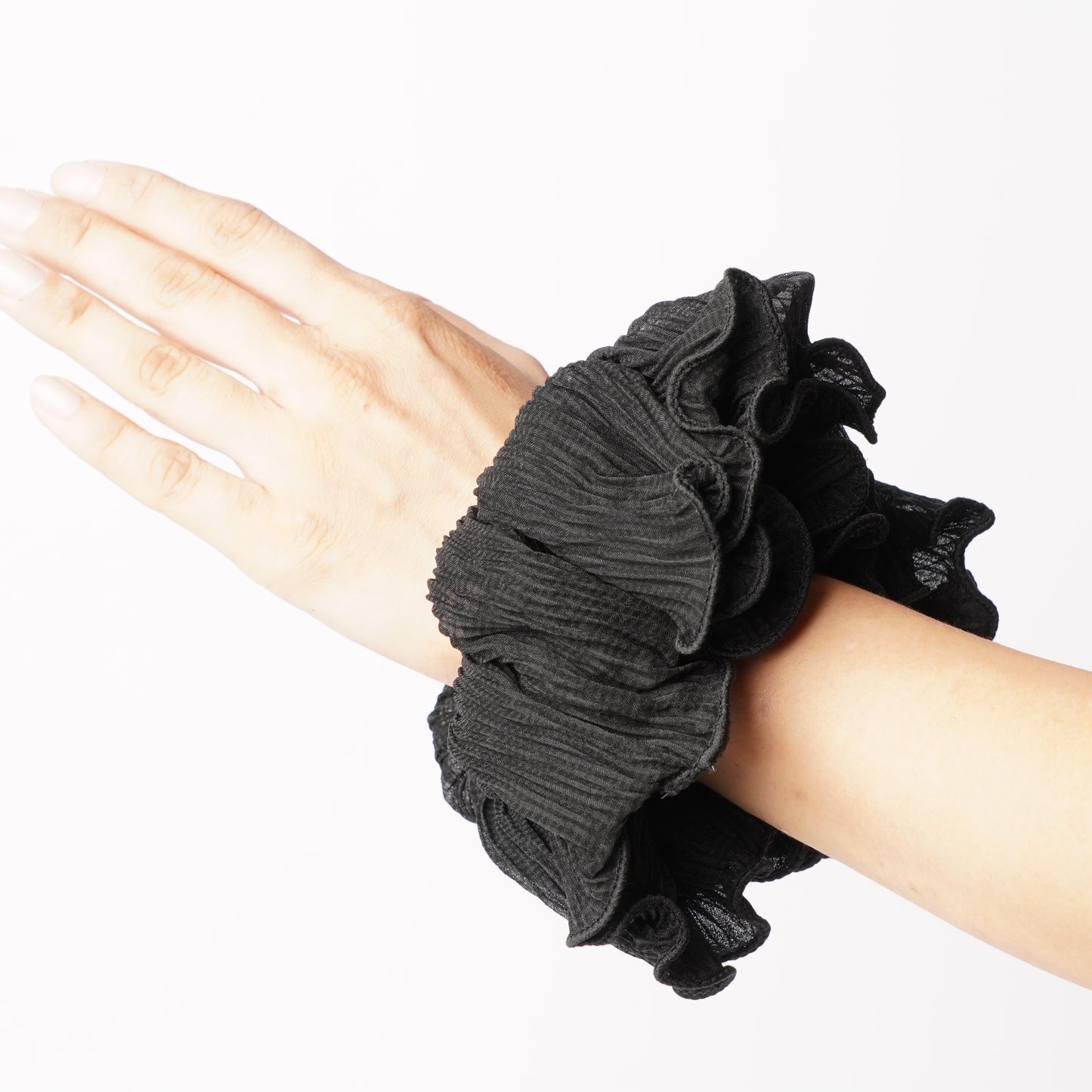 Classic Hair Scrunchie - Black and White Lace Elastic Hair Tie, Simple Hair Accessory