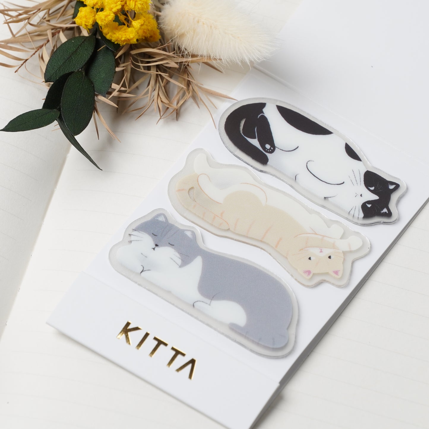 KITTA Clear Masking Tape – Cat Design | Portable & Pre-Cut Transparent Tape