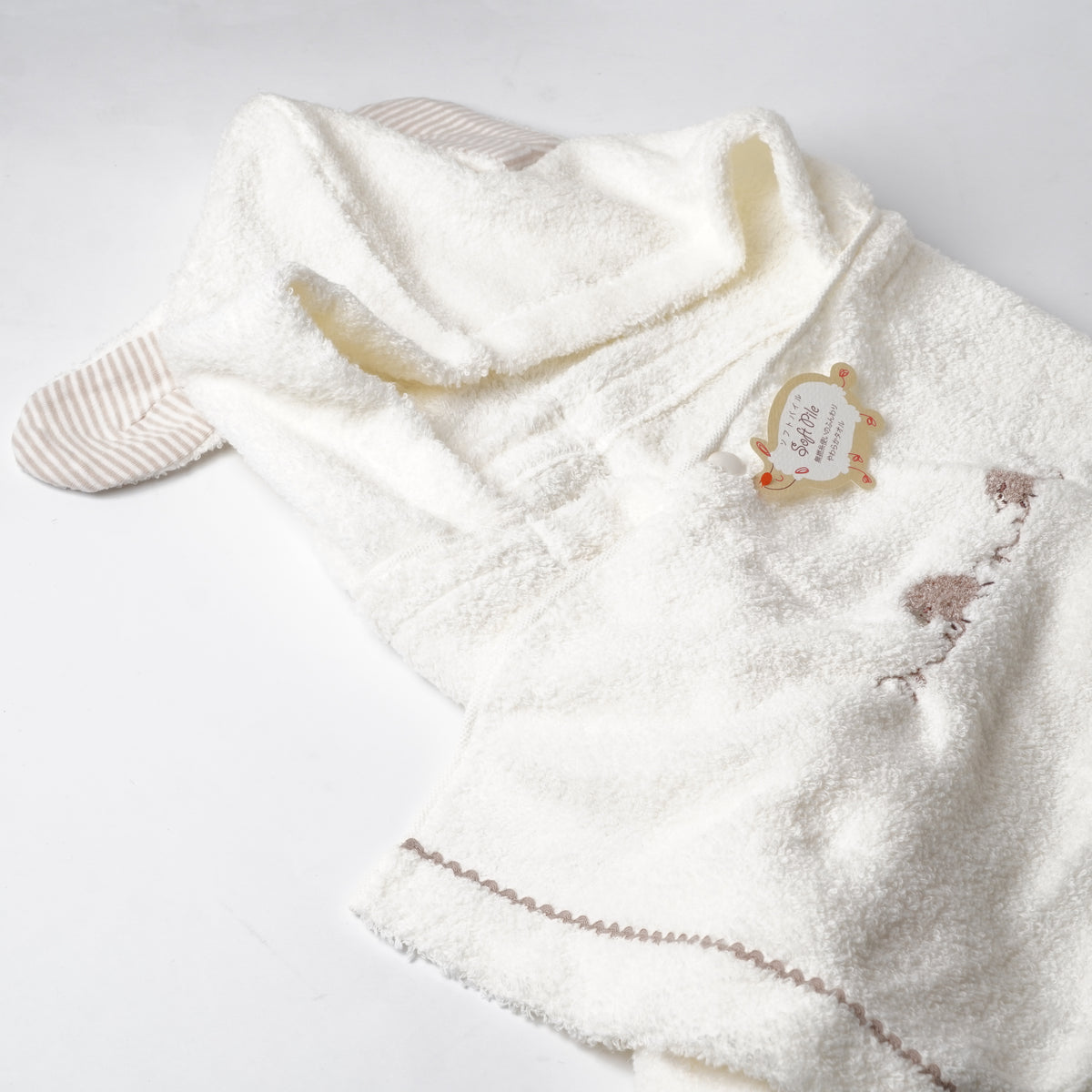 KONTEX MERINGUE Hooded Baby Bath Towel - Soft Cotton Baby Wrap Made in Japan