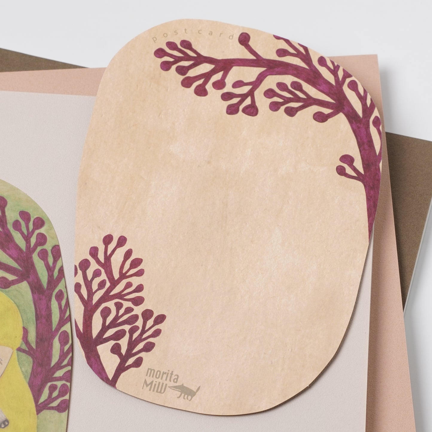 moritaMiW Postcard - Unicorn Yellow Dress