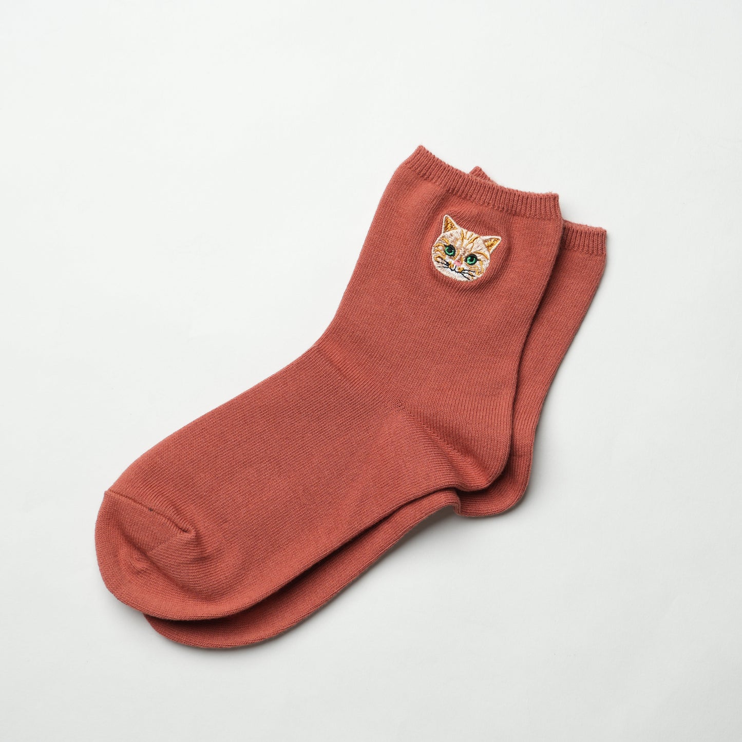 Cute Cat Socks M – Tora Neko Embroidery