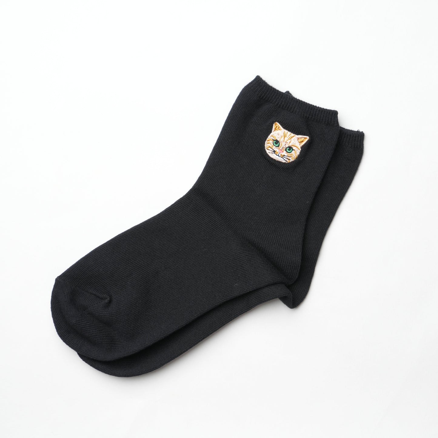 Cute Cat Socks M – Tora Neko Embroidery