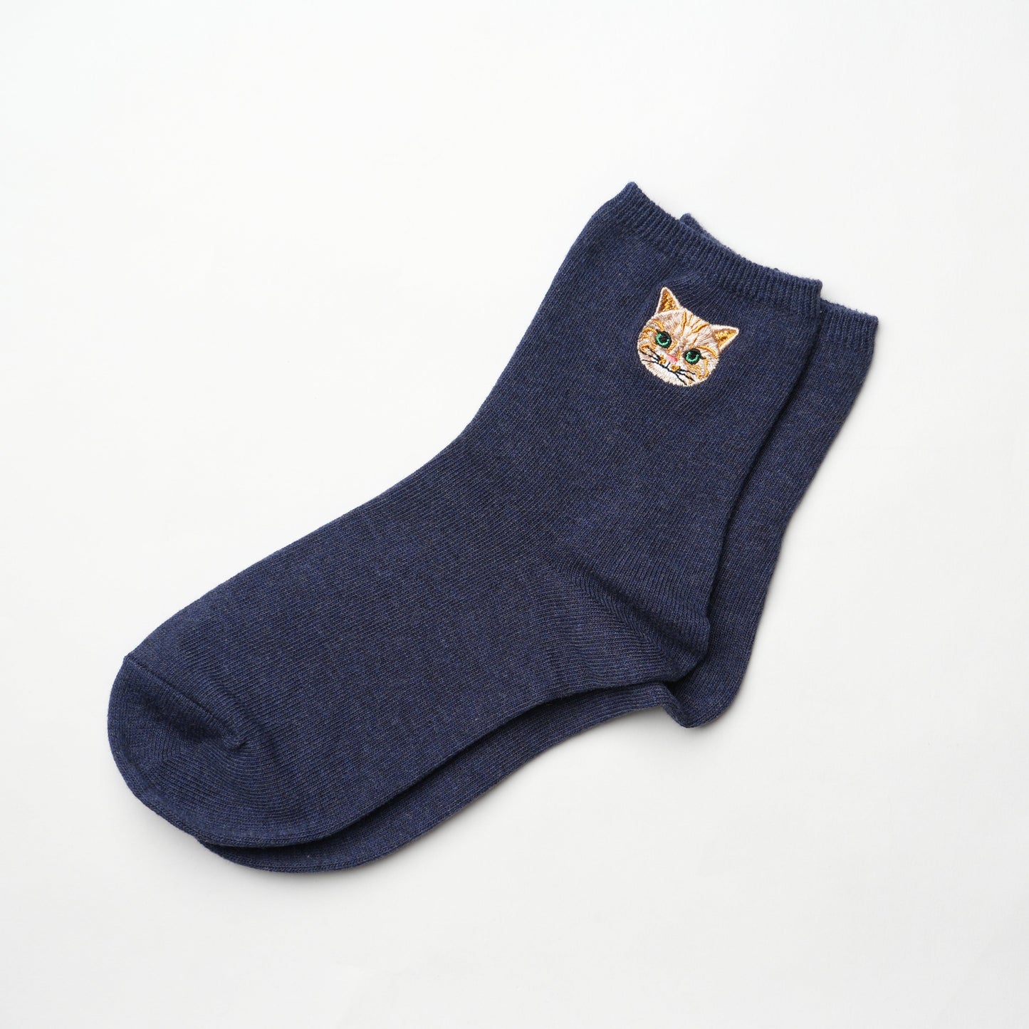 Cute Cat Socks M – Tora Neko Embroidery