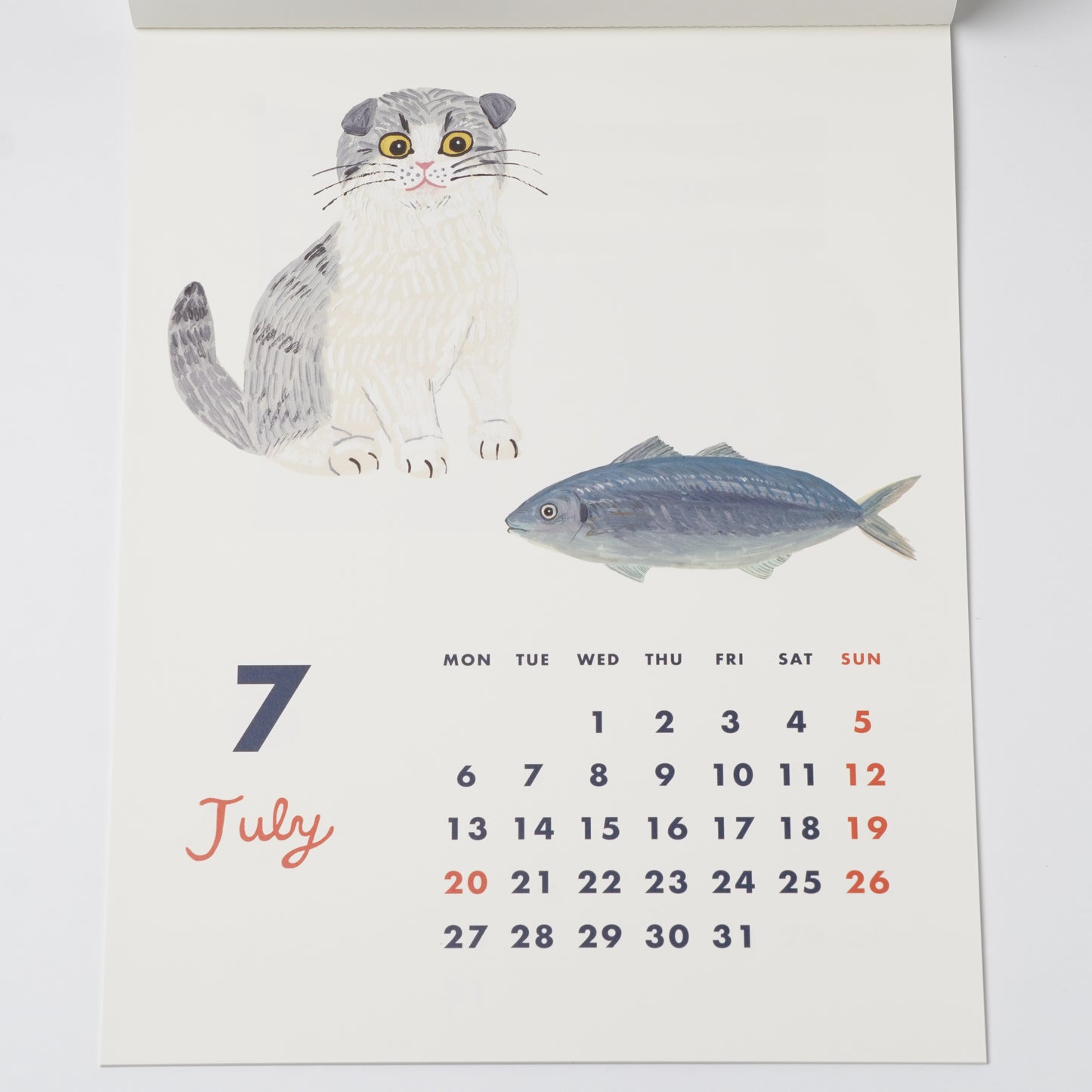 "Cat and" 2026 Wall Calendar by Kahoko Sodeyama