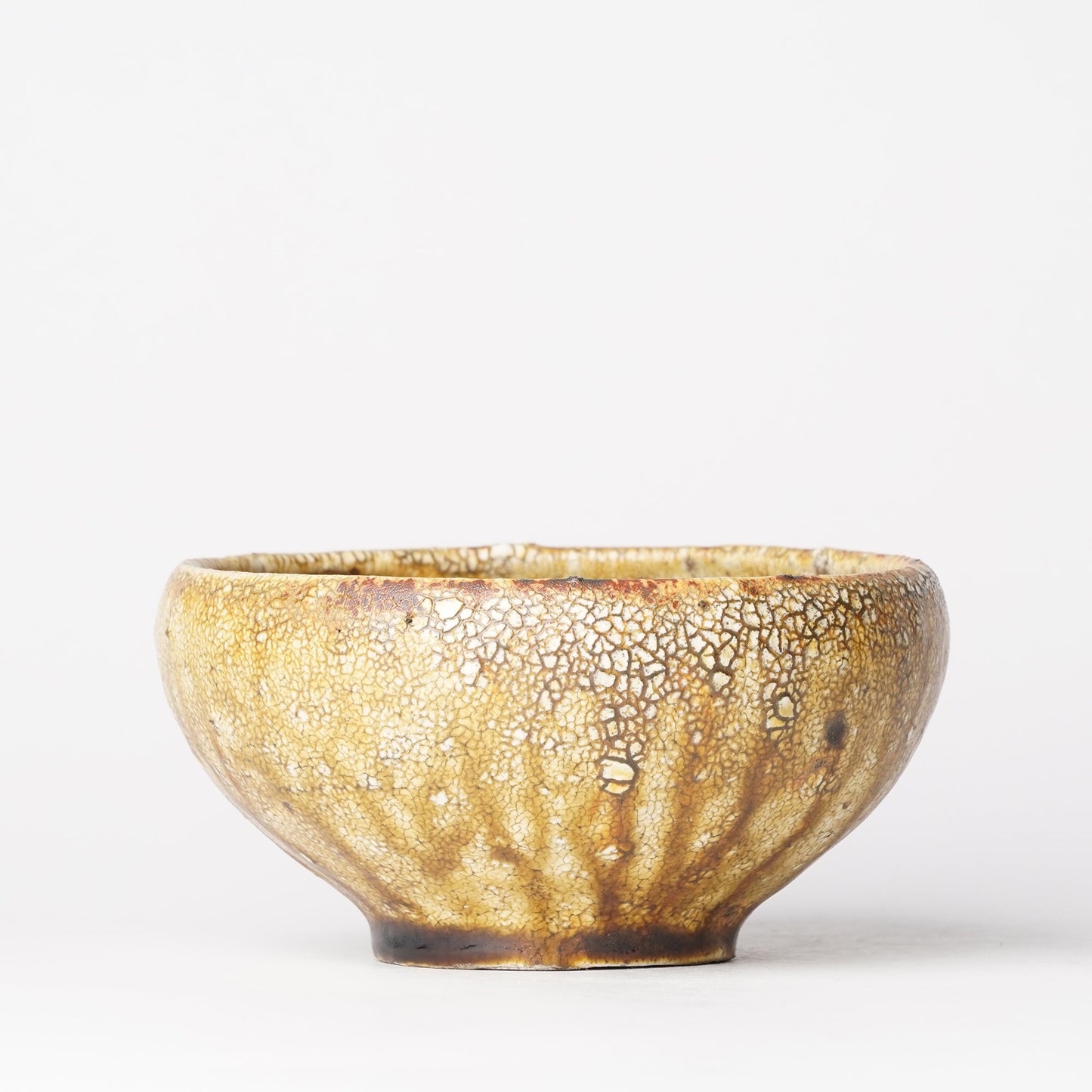 Futoshi Yamashita Volcanic Ash Glaze Yellow Chawan Matcha Bowl