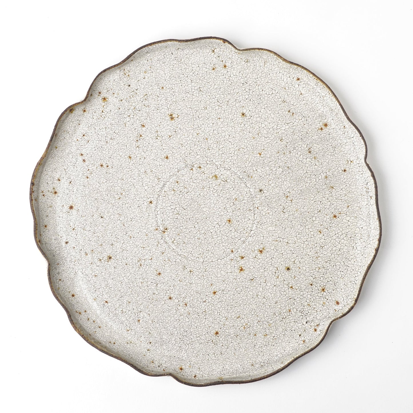 Futoshi Yamashita Volcanic Pottery White Rinka Dinner Plate