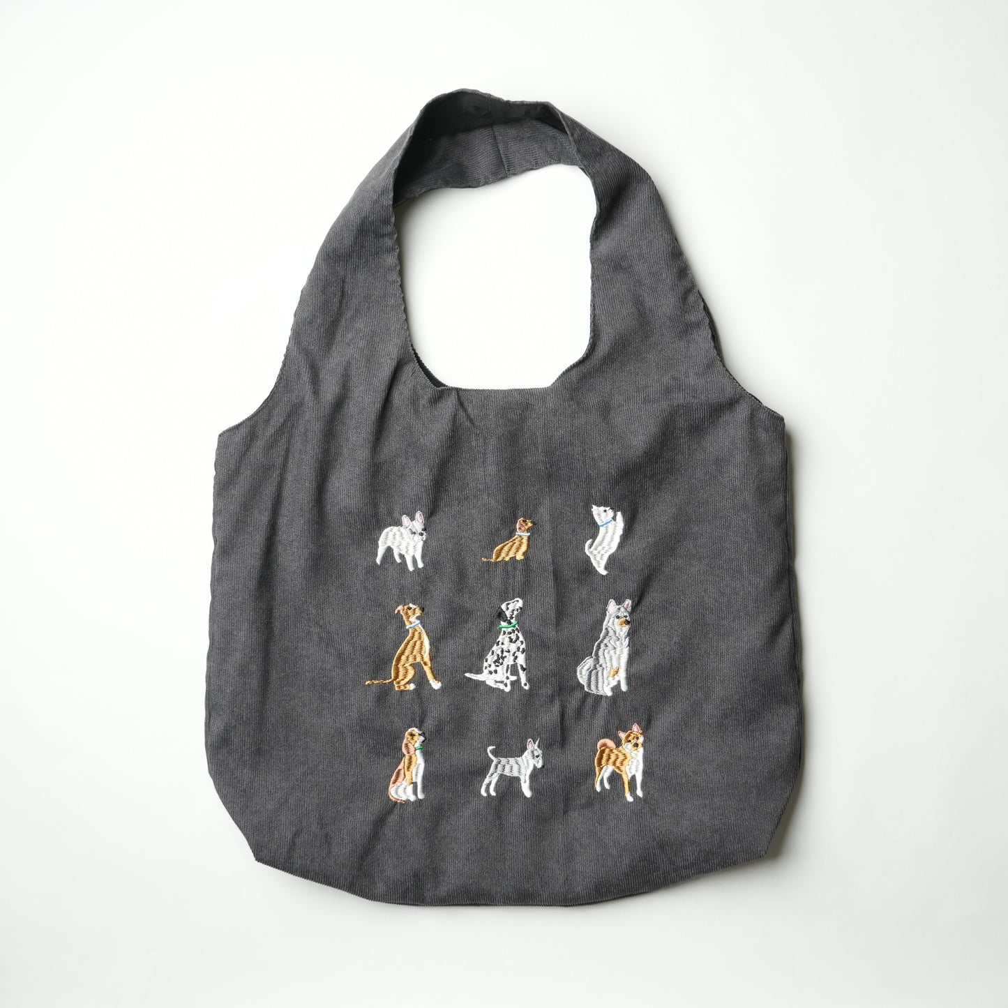 Dog Embroidery Tote Bag Corduroy Bag