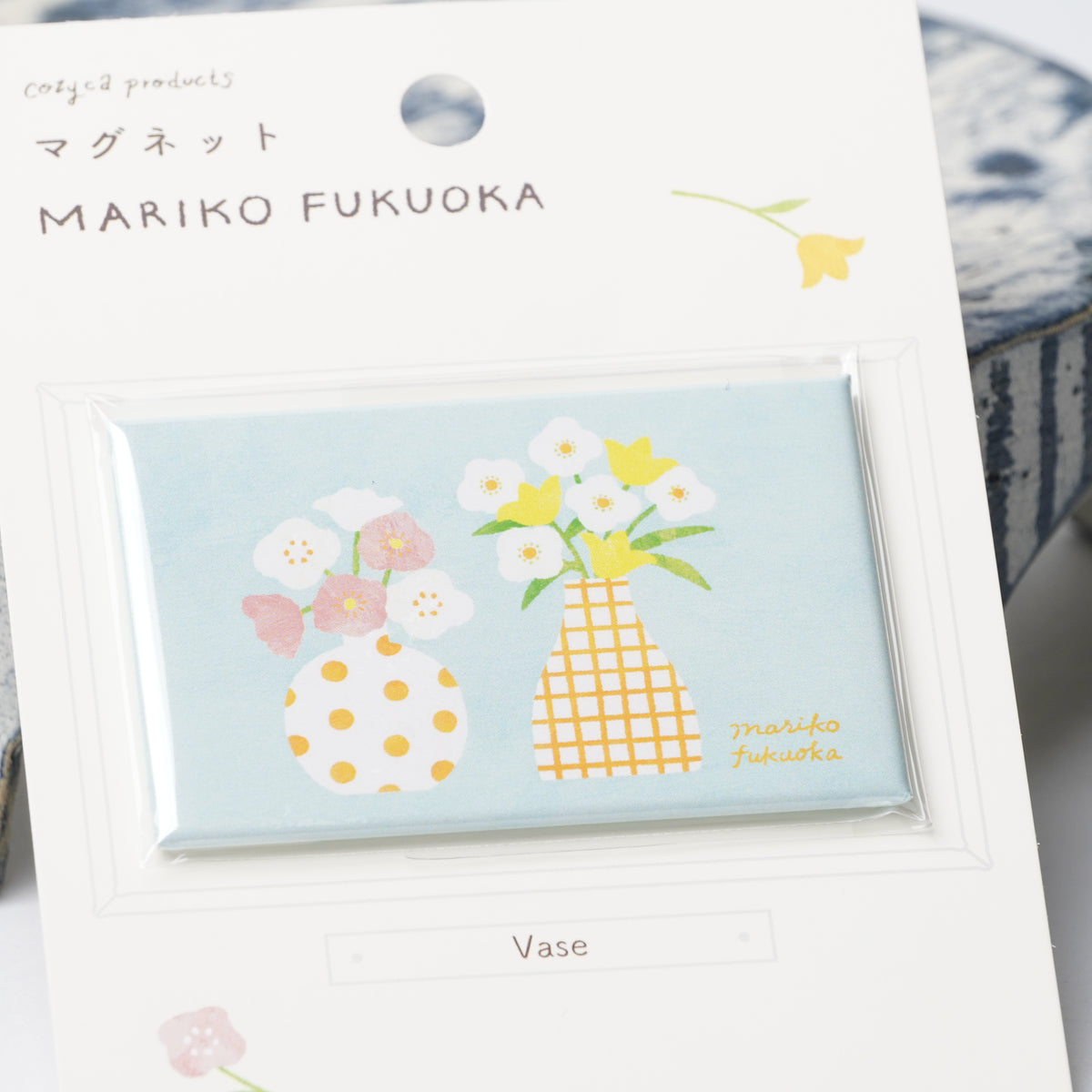 Mariko Fukuoka Vase Square Magnet | Cozyca Products