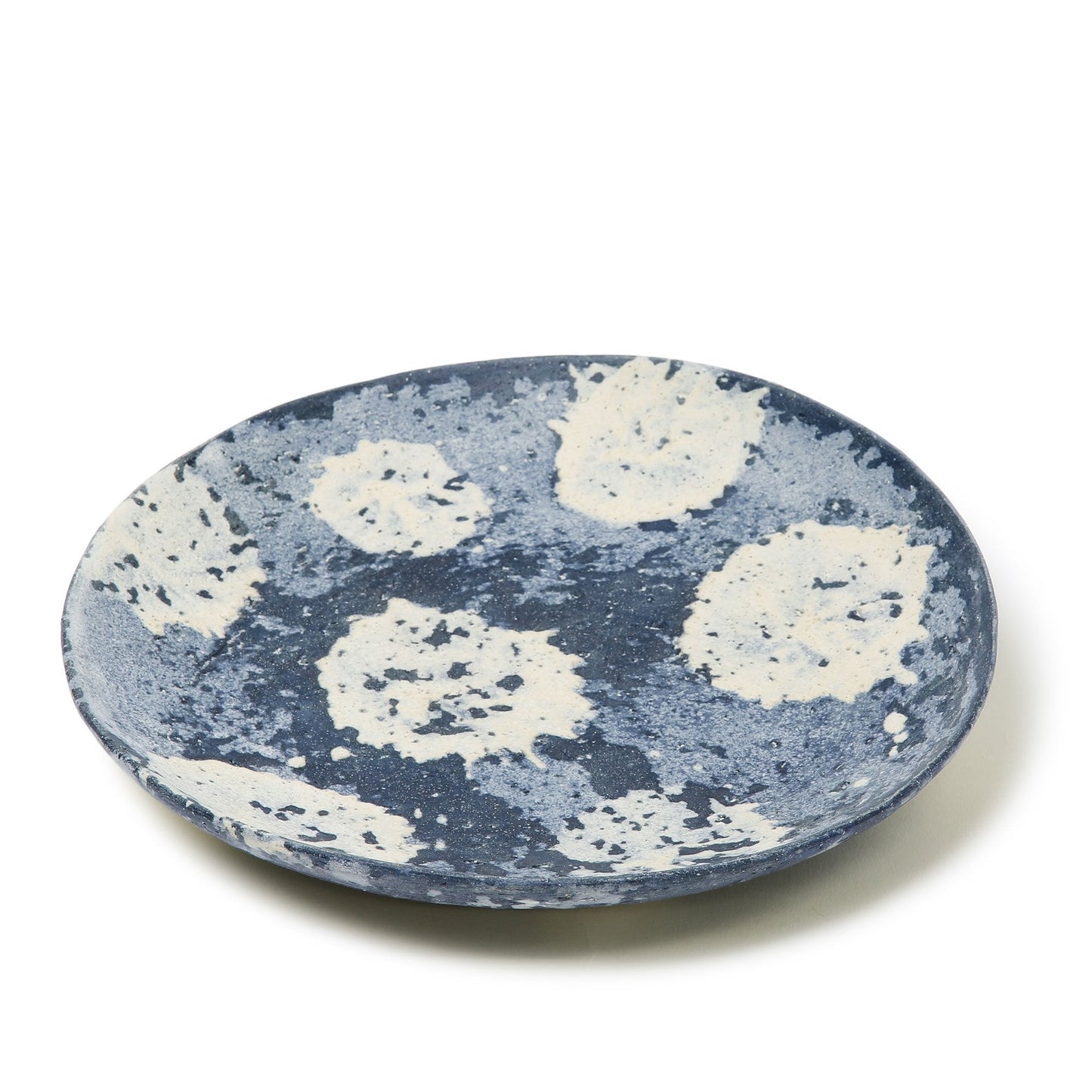 Nobuko Konno Large Round Plate Spot Blue
