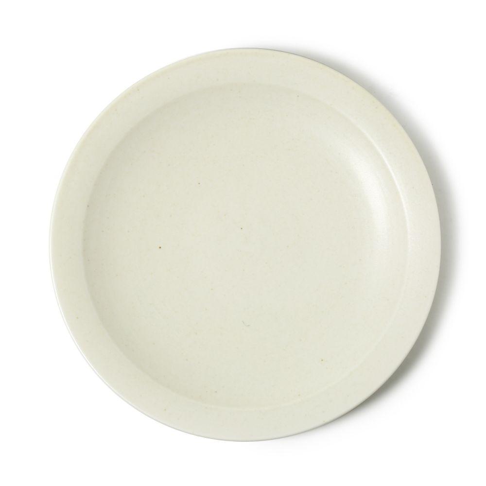 KANEAKI SAKAI POTTERY flat 7 plate Ivory