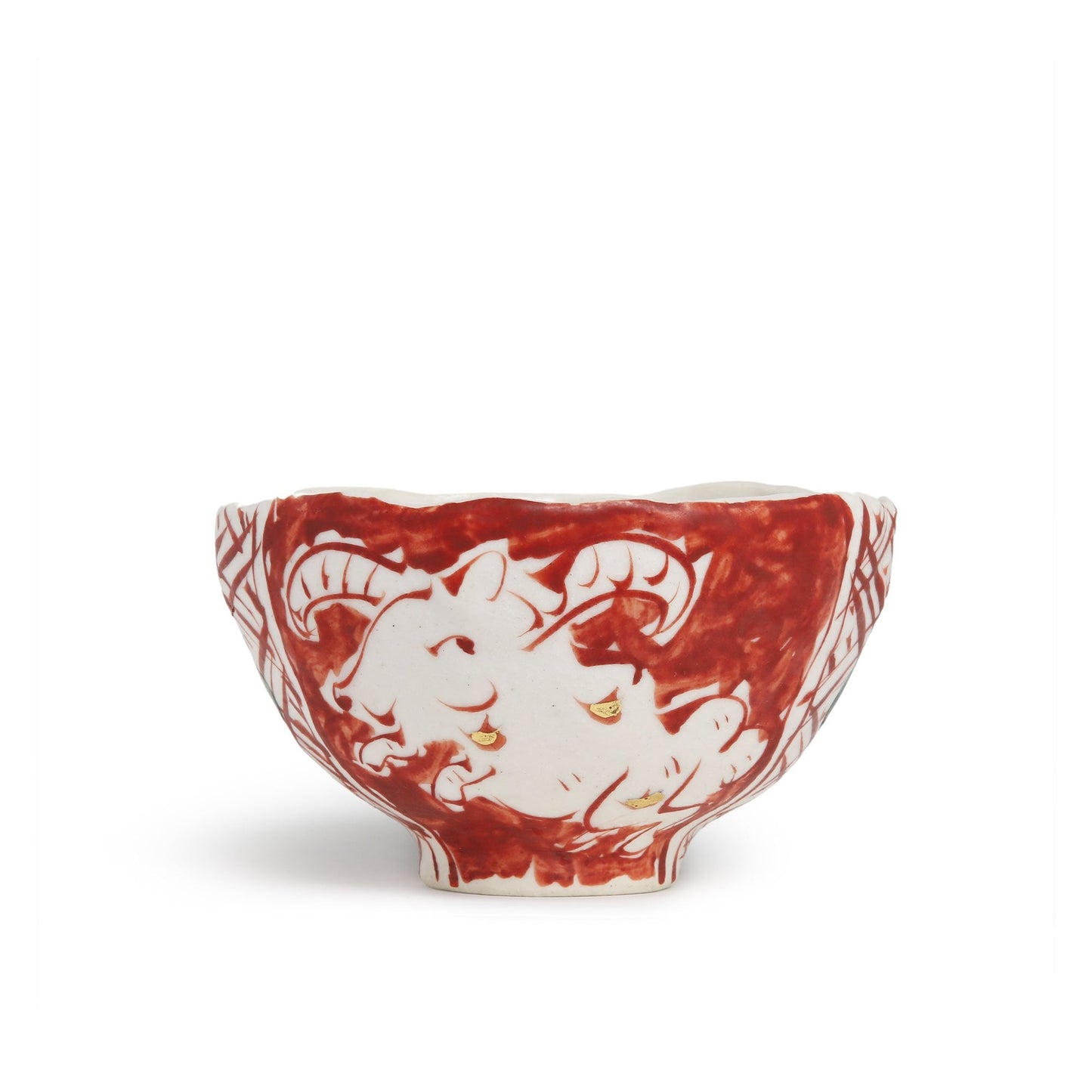 Hiroshi Hanzawa Goat Painted Small Bowl