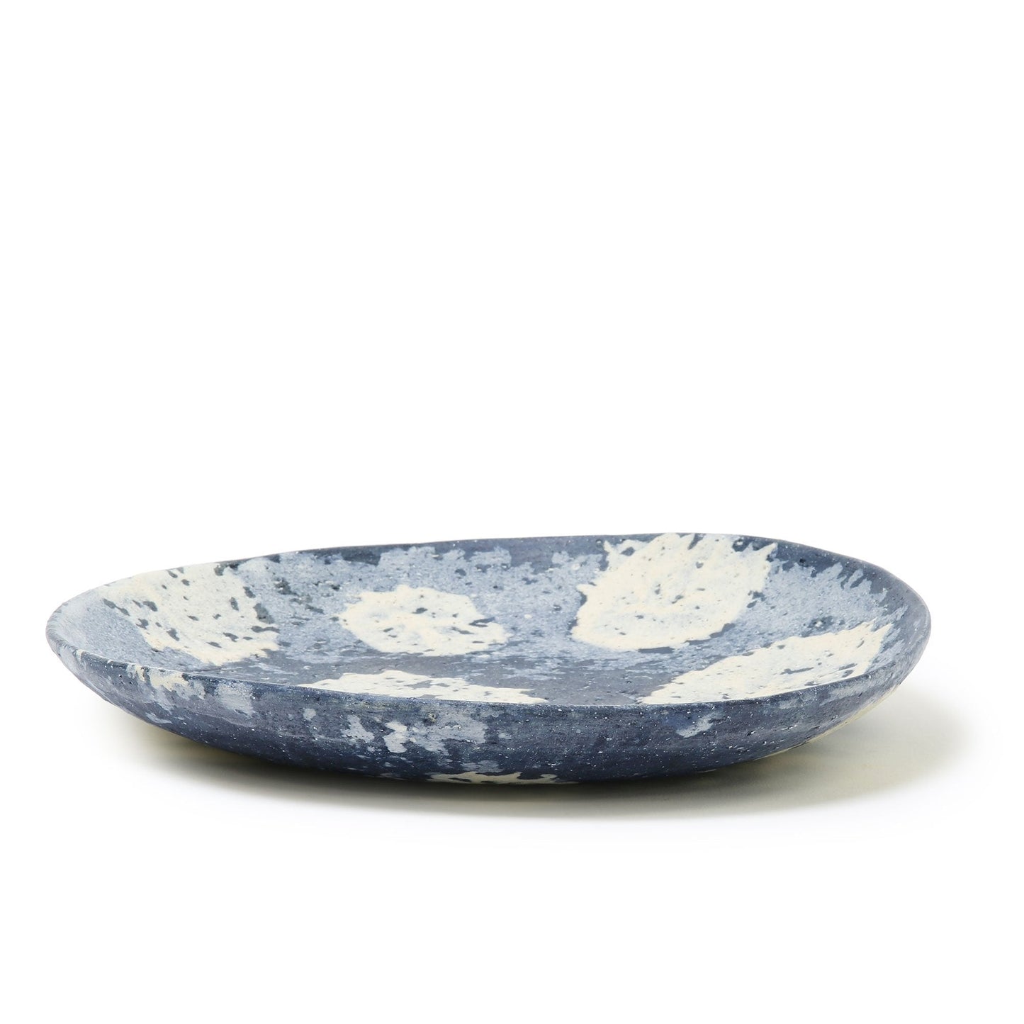 Nobuko Konno Large Round Plate Spot Blue
