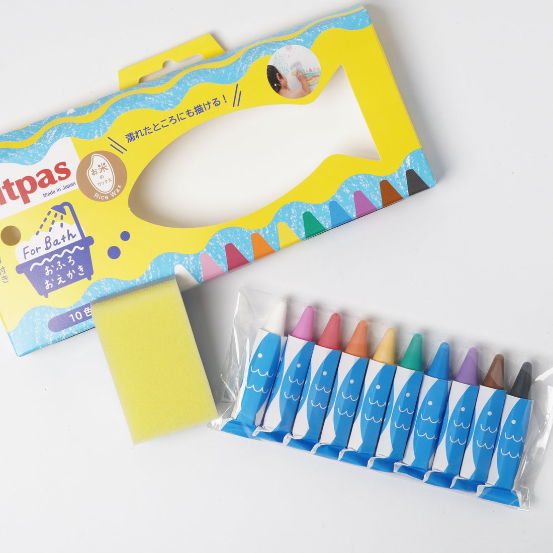 Kitpas For Bath 10 Colors – Washable Bath Crayons for Kids