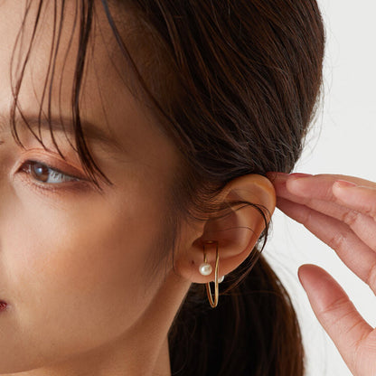 Galaxy Design Pearl Ear Cuff - Nickel Free