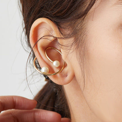 Galaxy Design Pearl Ear Cuff - Nickel Free