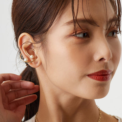 Galaxy Design Pearl Ear Cuff - Nickel Free