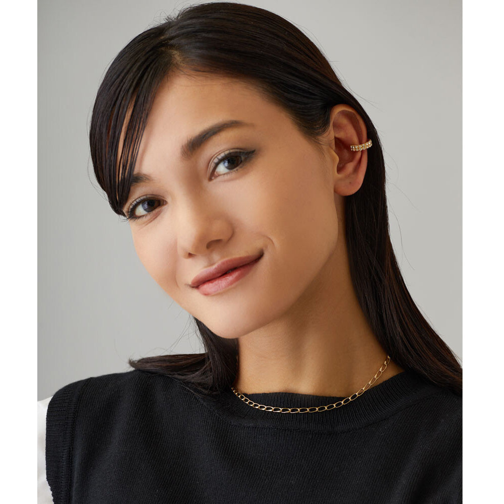 Double Row Rhinestone Ear Cuff - Nickel Free