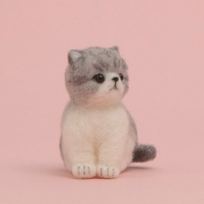 Needle Felting Kit Exotic Shorthair Cat – DIY Wool Animal Craft