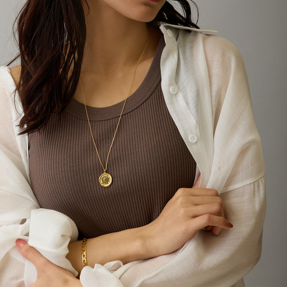 Melting Coin Necklace -Melody Accessory