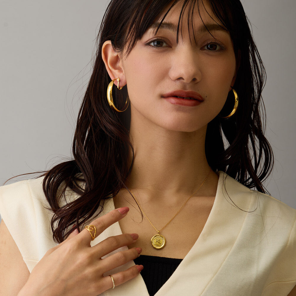 Coin Necklace - Nickel-Free Melting Coin Pendant, Sealing Stamp Design