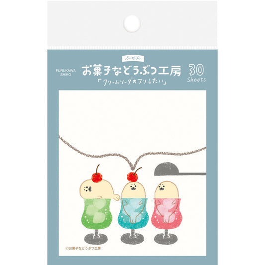 Sticky note sweets animals cream soda