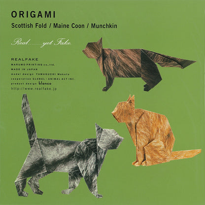 Animal Pattern Origami - Cat Breeds Type H (Maine Coon / Scottish Fold / Munchkin)