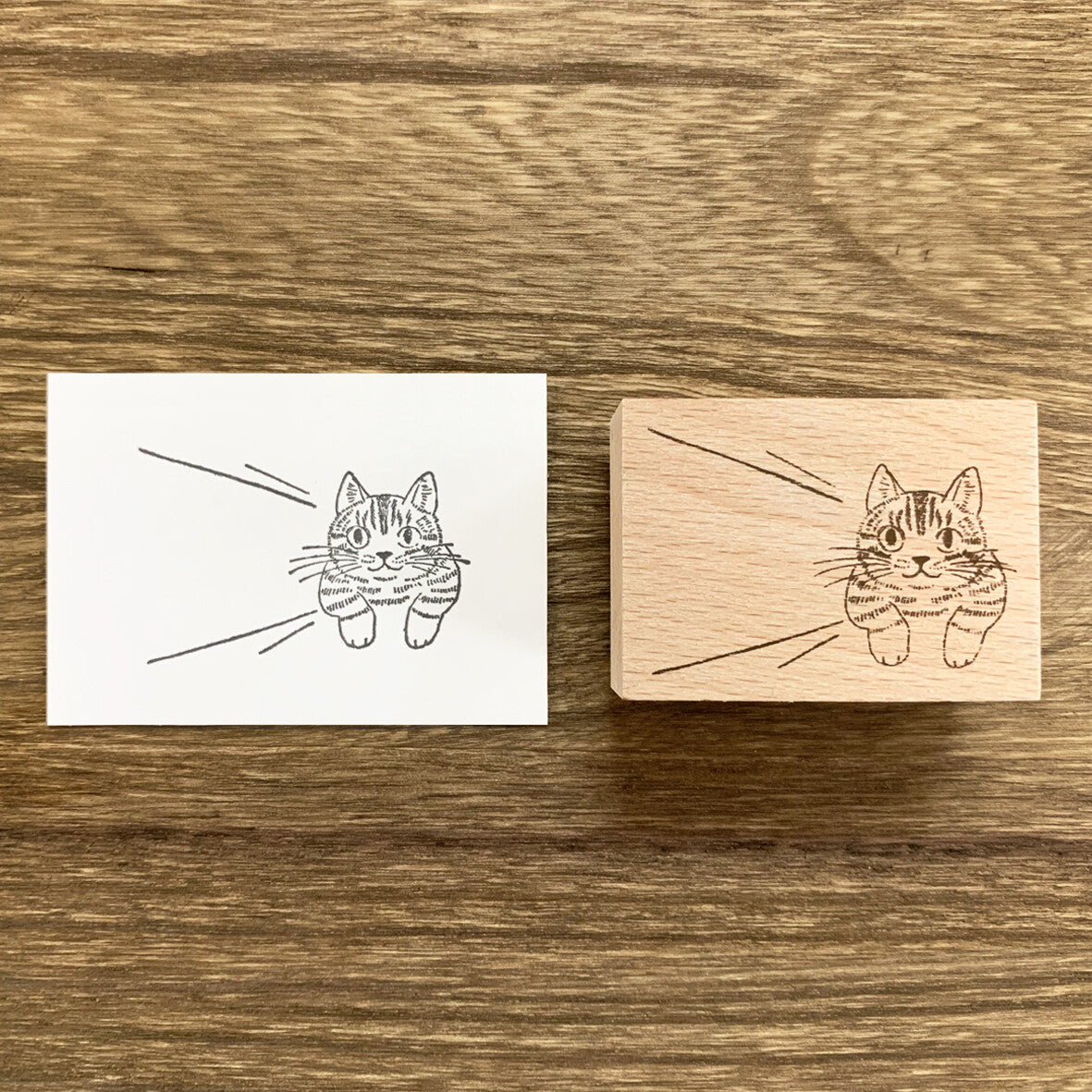 Wooden Stamp - Speech Bubble Cat