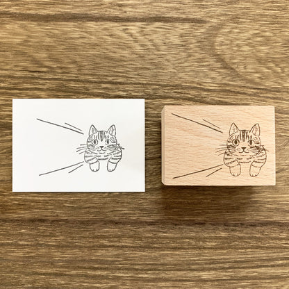 Wooden Stamp - Speech Bubble Cat