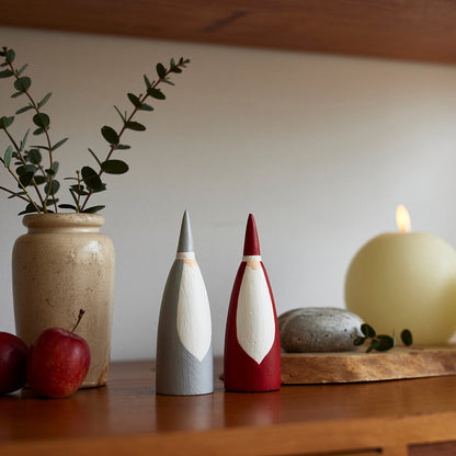 Japanese Wooden Santa Figurines – Minimalist Scandinavian Style Christmas Decoration