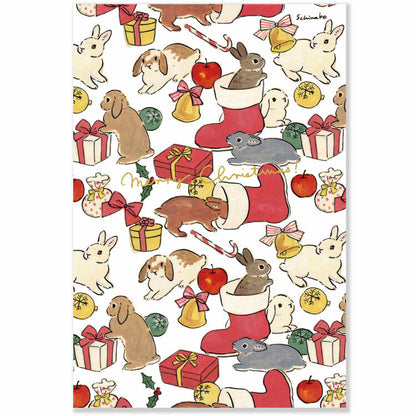 Japanese Christmas Postcard – Cute Holiday Greeting Card, Kawaii Winter Illustration from Japan