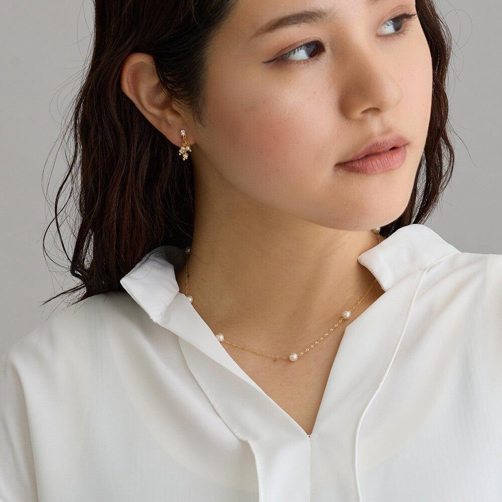 Pearl Station Necklace - Melody Accessory
