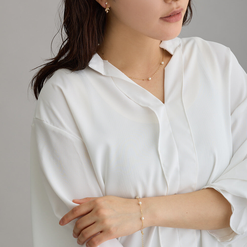 Pearl Station Necklace - Melody Accessory