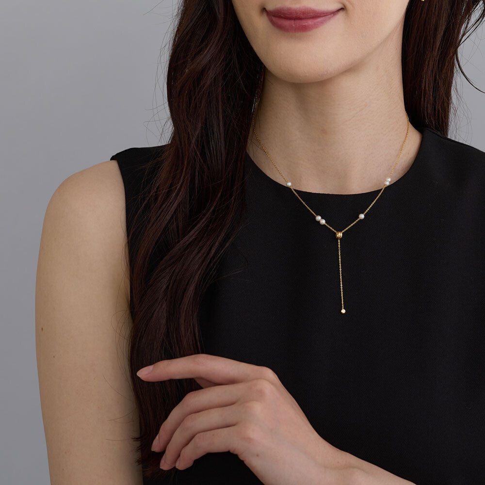 2-Way Long Pearl Necklace - Nickel-Free Asymmetrical Pendant Jewelry